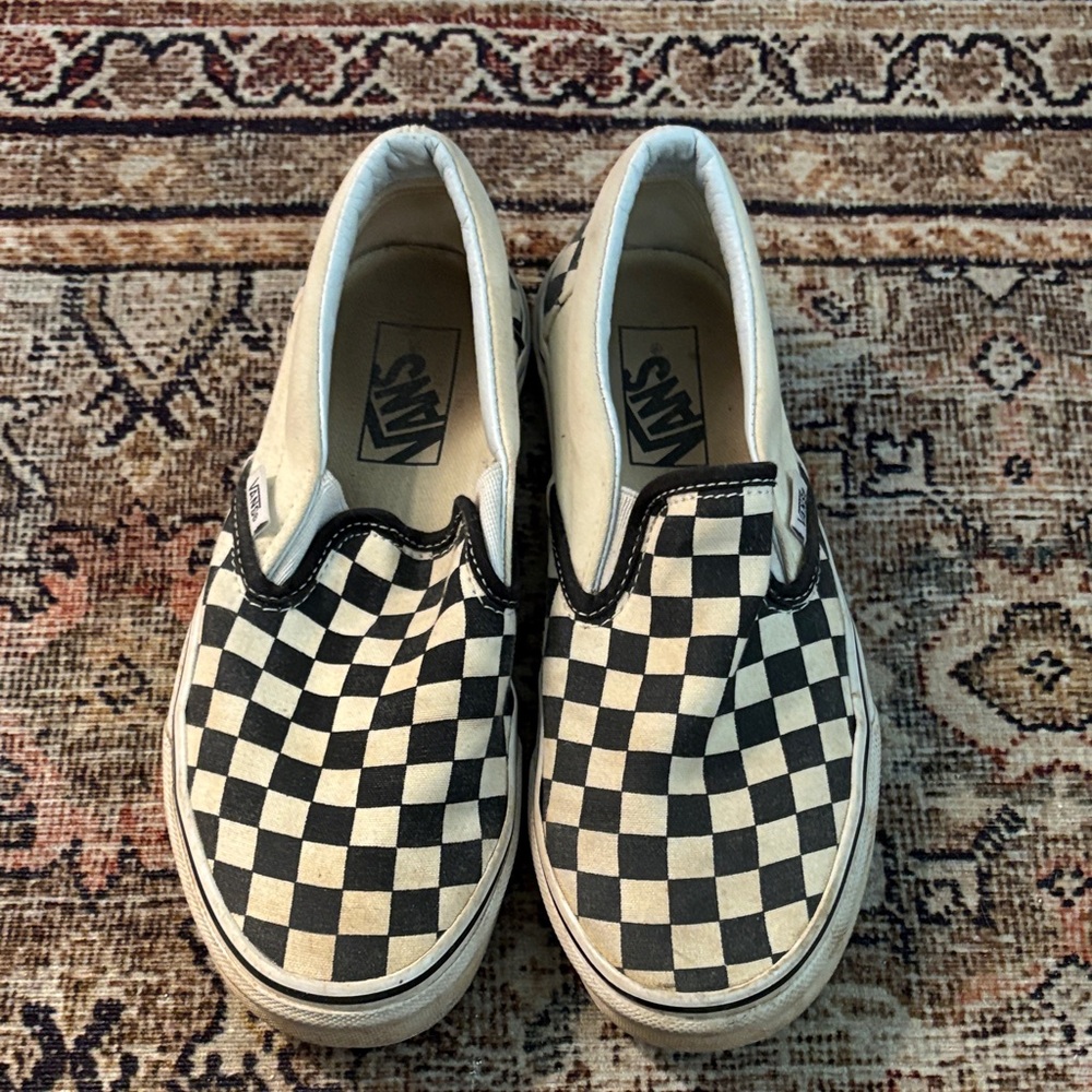 Vans Checkerboard Slip-On Sneakers - Black & White